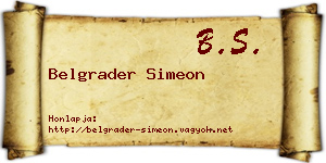 Belgrader Simeon névjegykártya